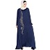 Umbrella abaya with simple stonework- Navy Blue